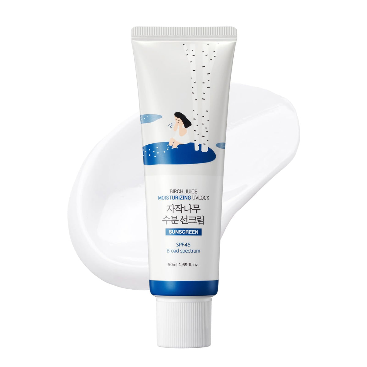ROUND LAB Birch Juice Moisturizing Sun Serum SPF 50, 1.69 Fl Oz