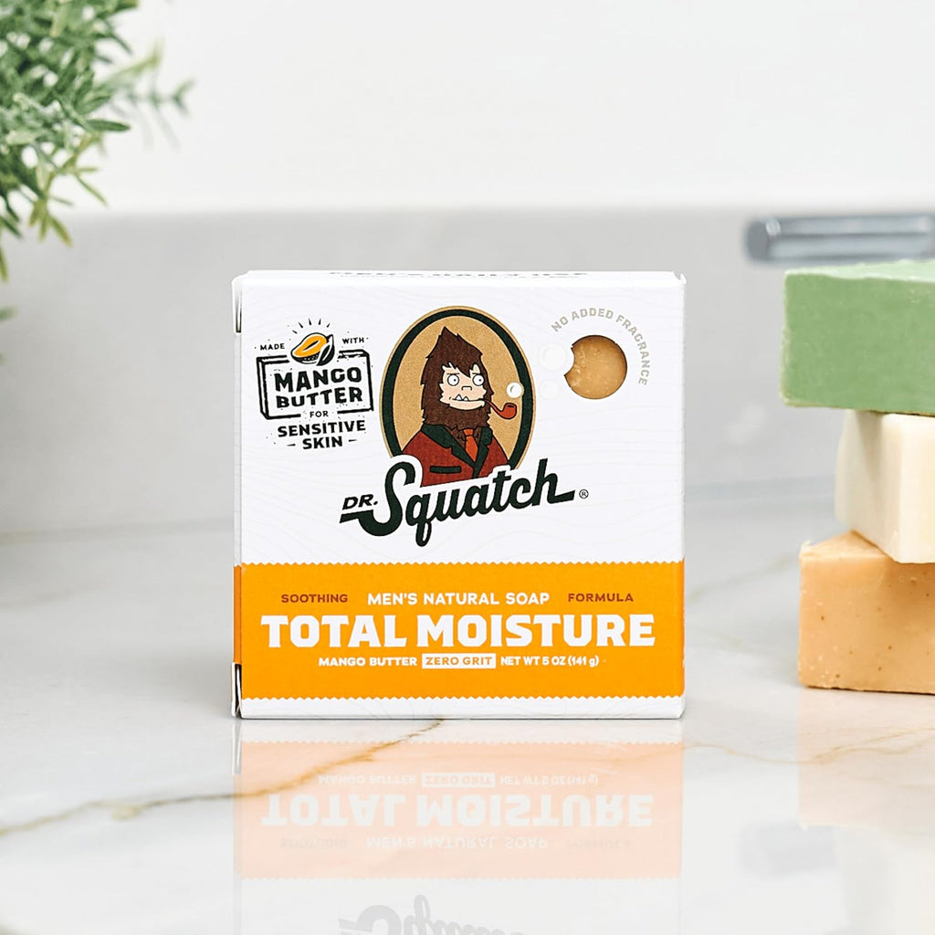 Dr. Squatch Total Moisture Natural Men’s Bar Soap, Soap Bar (5oz, 3-Pack)