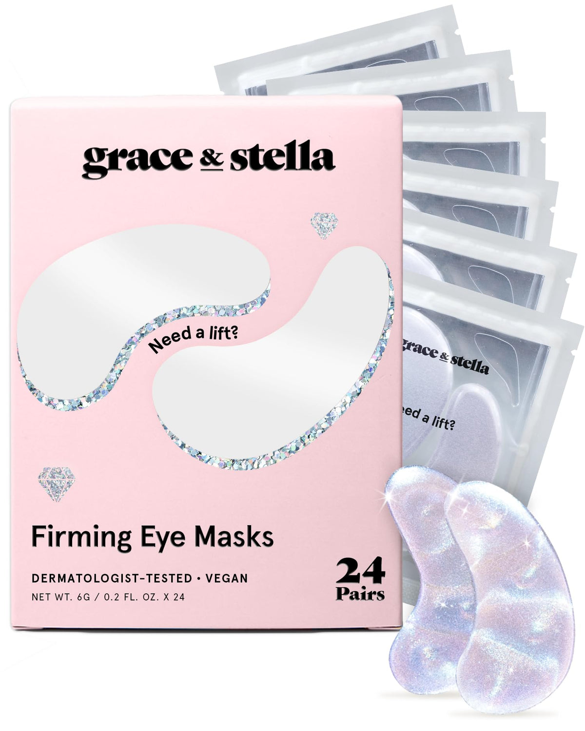 grace & stella Peptide Under Eye Patches with Niacinamide & Rice Extract