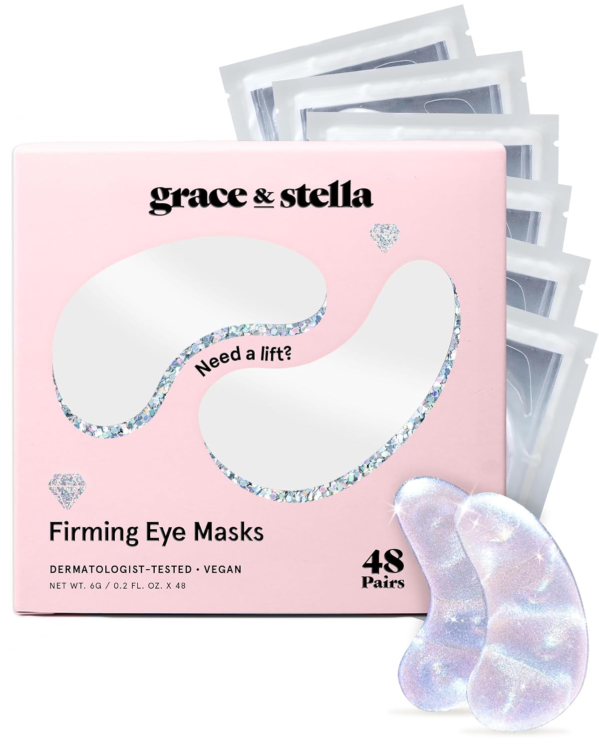 grace & stella Peptide Under Eye Patches with Niacinamide & Rice Extract