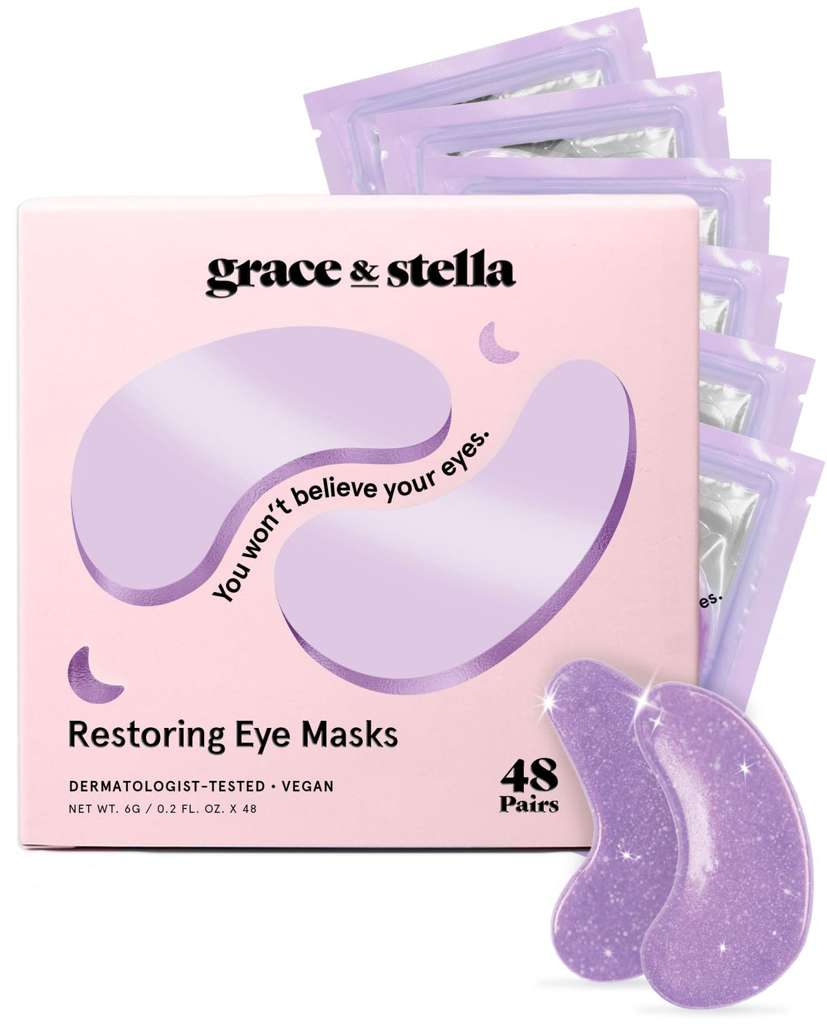 grace & stella Peptide Under Eye Patches with Niacinamide & Rice Extract
