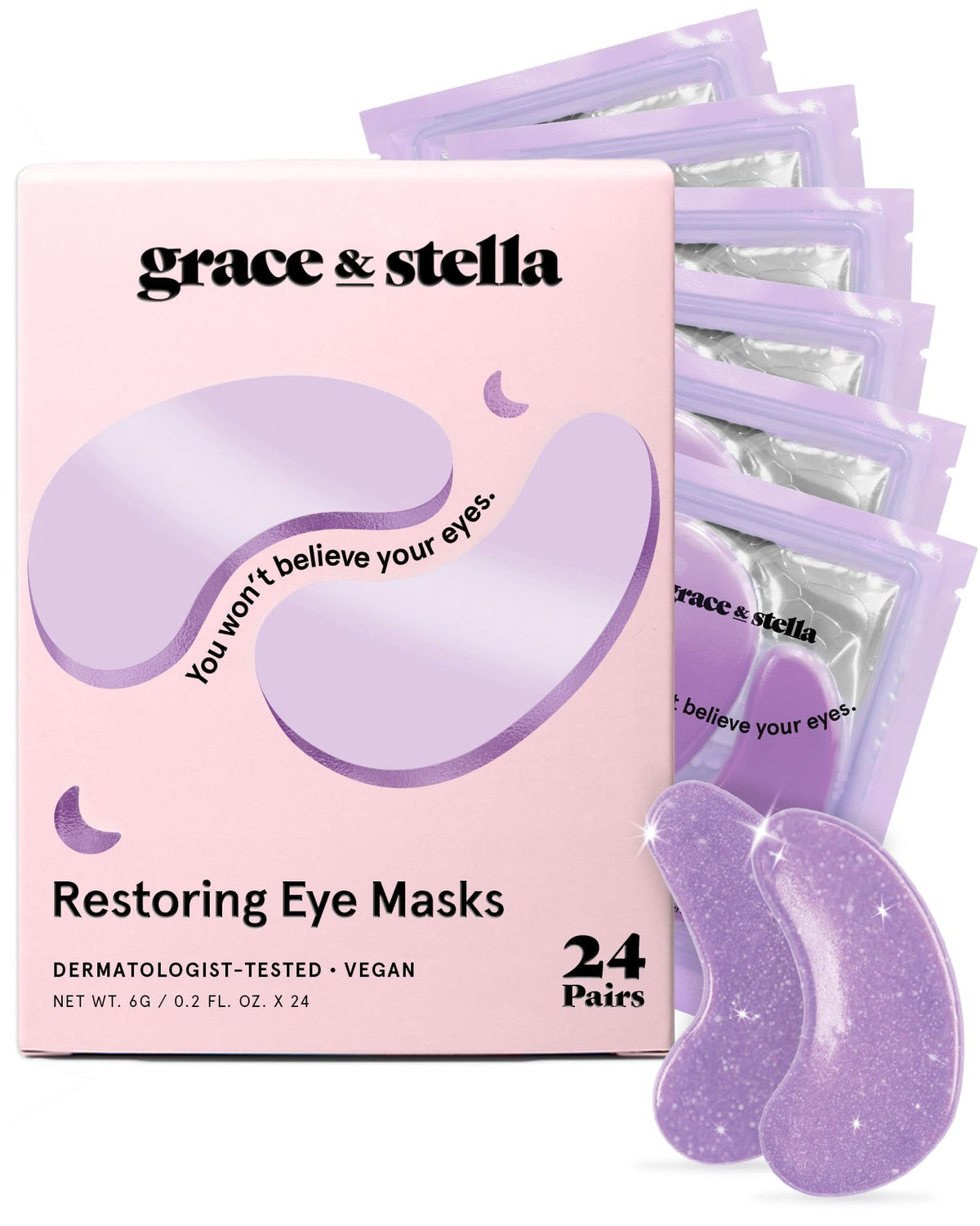 grace & stella Peptide Under Eye Patches with Niacinamide & Rice Extract