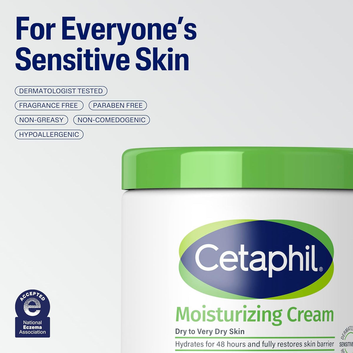 Cetaphil Moisturizing Cream, Sensitive, Dry Skin, Fragrance Free, 1oz, 12ct