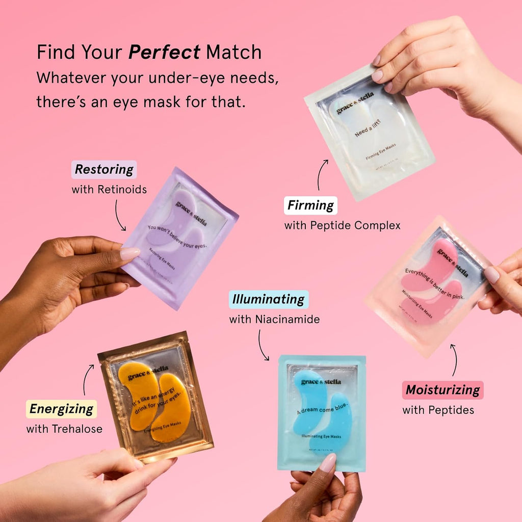 grace & stella Peptide Under Eye Patches with Niacinamide & Rice Extract