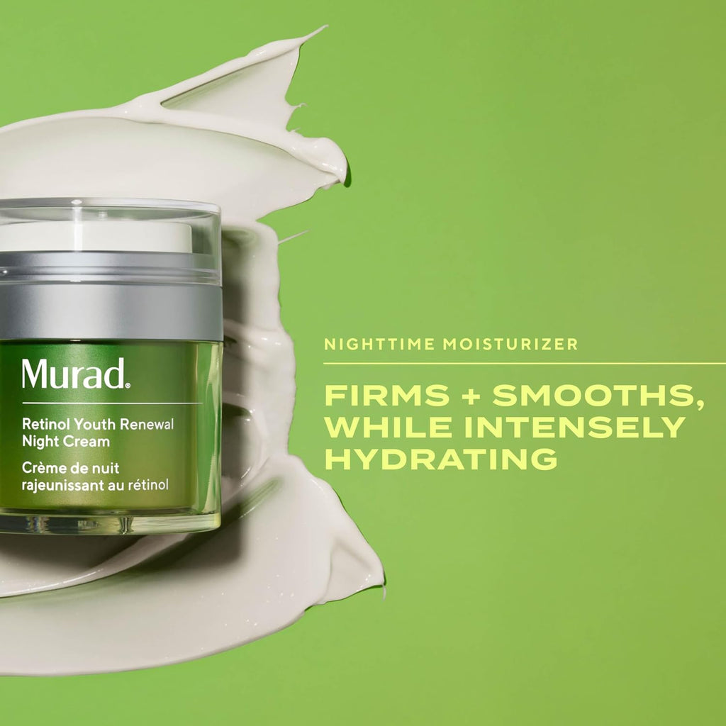 Murad Retinol Youth Renewal Night Cream - Anti-Aging Moisturizer with Retinol Tri-Active Technology and Niacinamide Gently Fights Wrinkles and Fine Lines, Boosts Radiance and Firms Skin - 1.7 Fl Oz