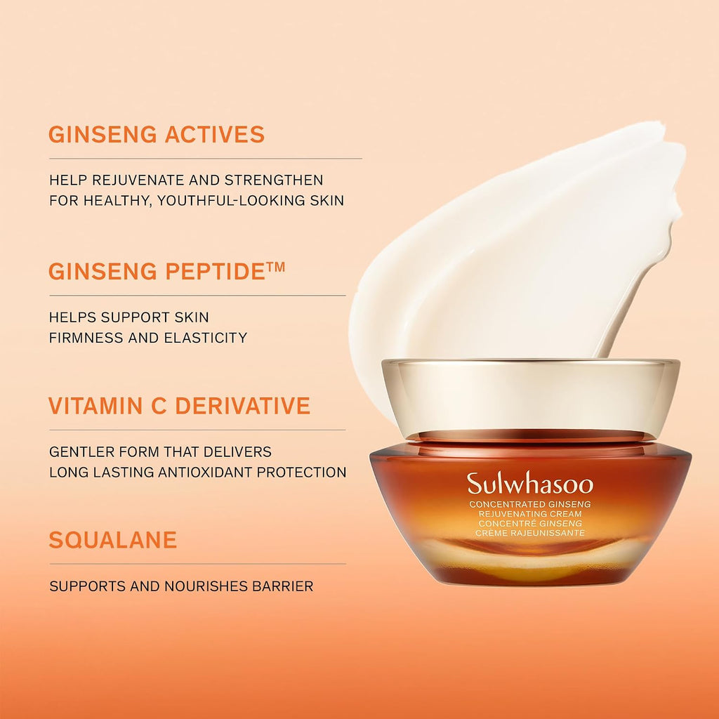 Sulwhasoo Concentrated Ginseng Rejuvenating Cream | Anti-Aging Korean Moisturizer | With Ginseng, Peptides & Squalane | Firms & Reduces Wrinkles | Hydrating Face Cream for All Skin Types