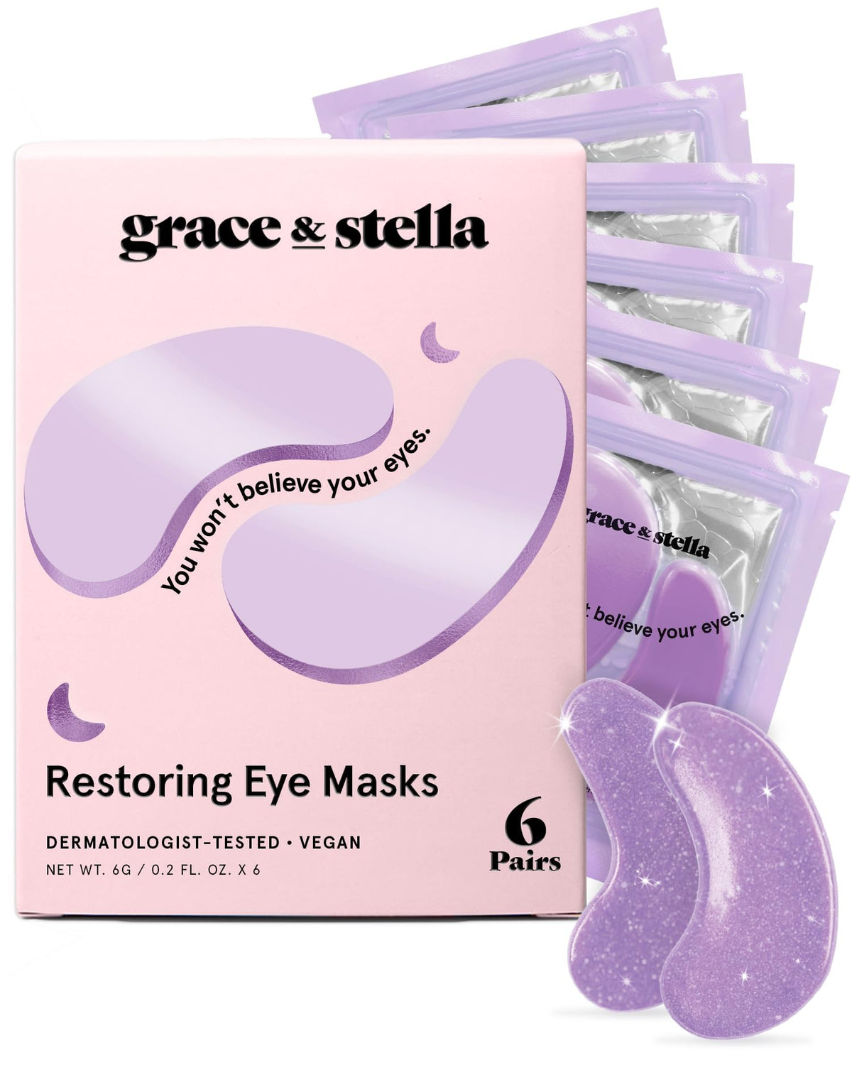 grace & stella Peptide Under Eye Patches with Niacinamide & Rice Extract
