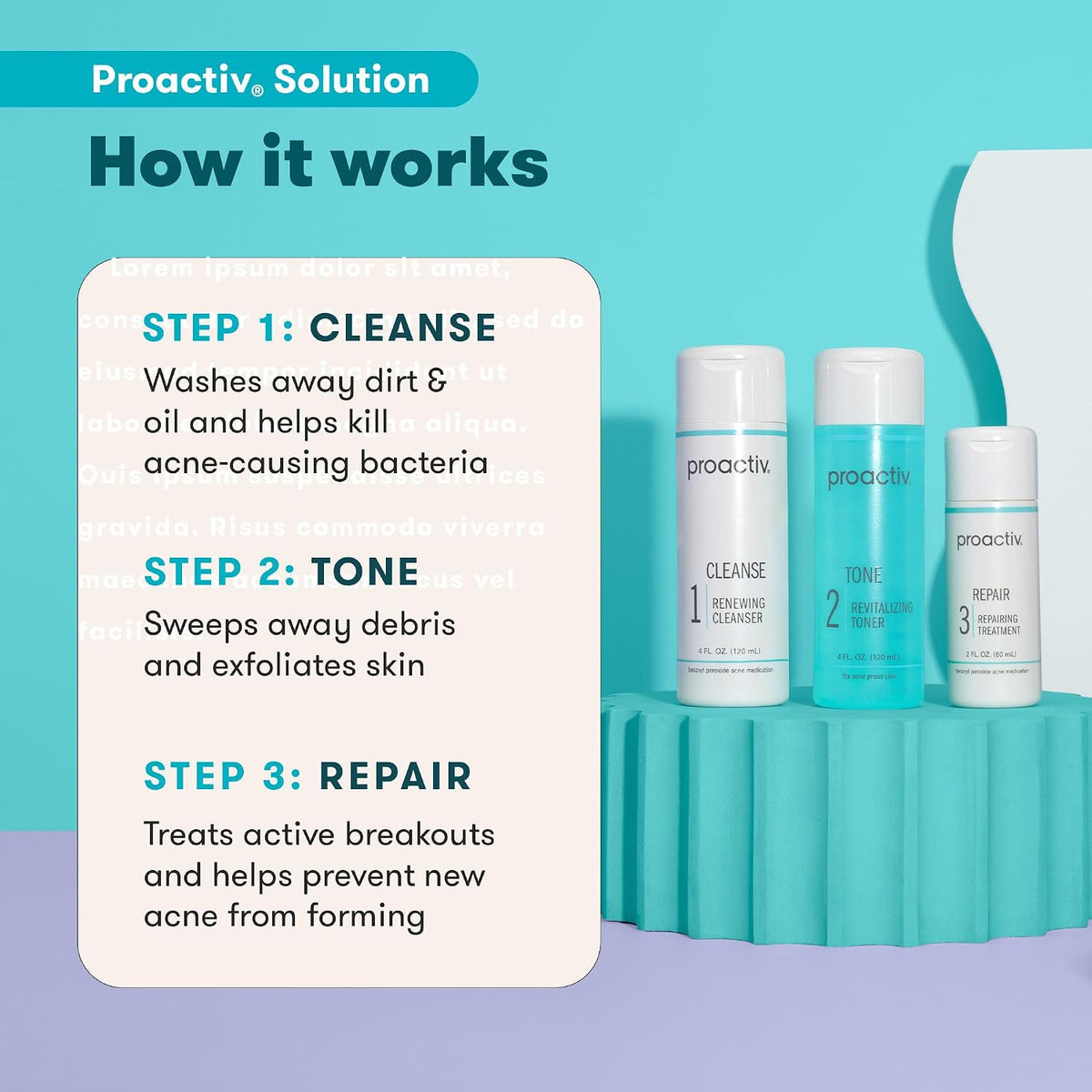 Proactiv Solution Acne Treatment Kit, Original 3-Step Face Routine, 60-Day