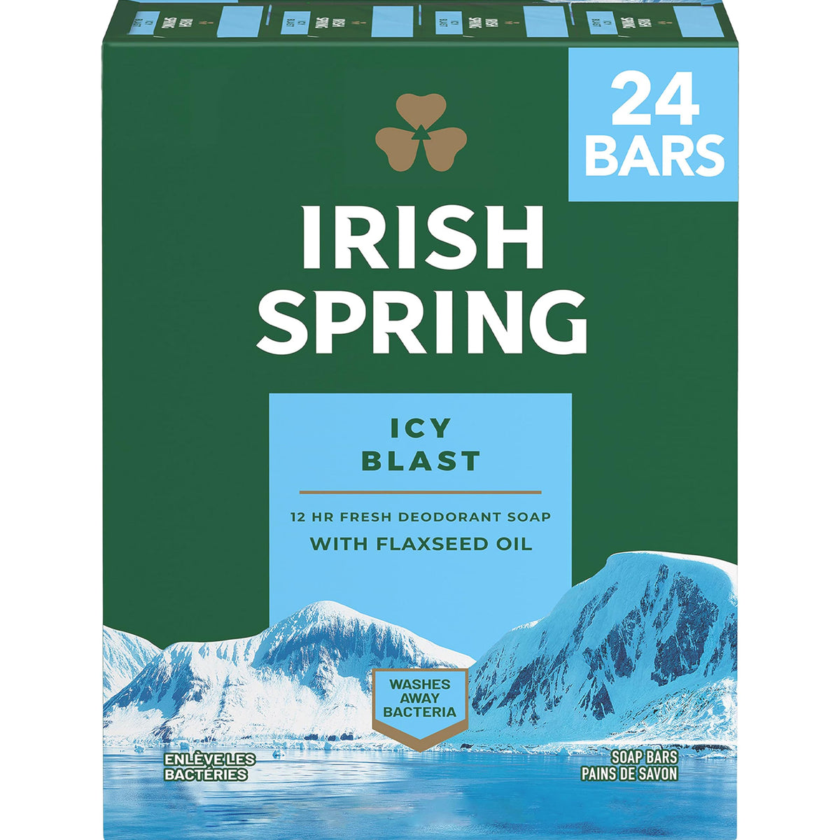 Irish Spring Moisture Blast Deodorant Bar Soap for Men, 3.7 oz (12 Pack)