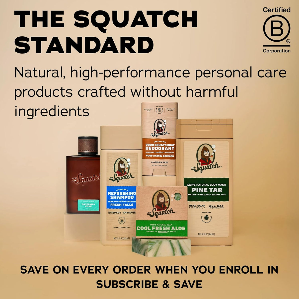 Dr. Squatch Natural Men’s Bar Soap, Body Soap Bar (5oz, 10-Pack)