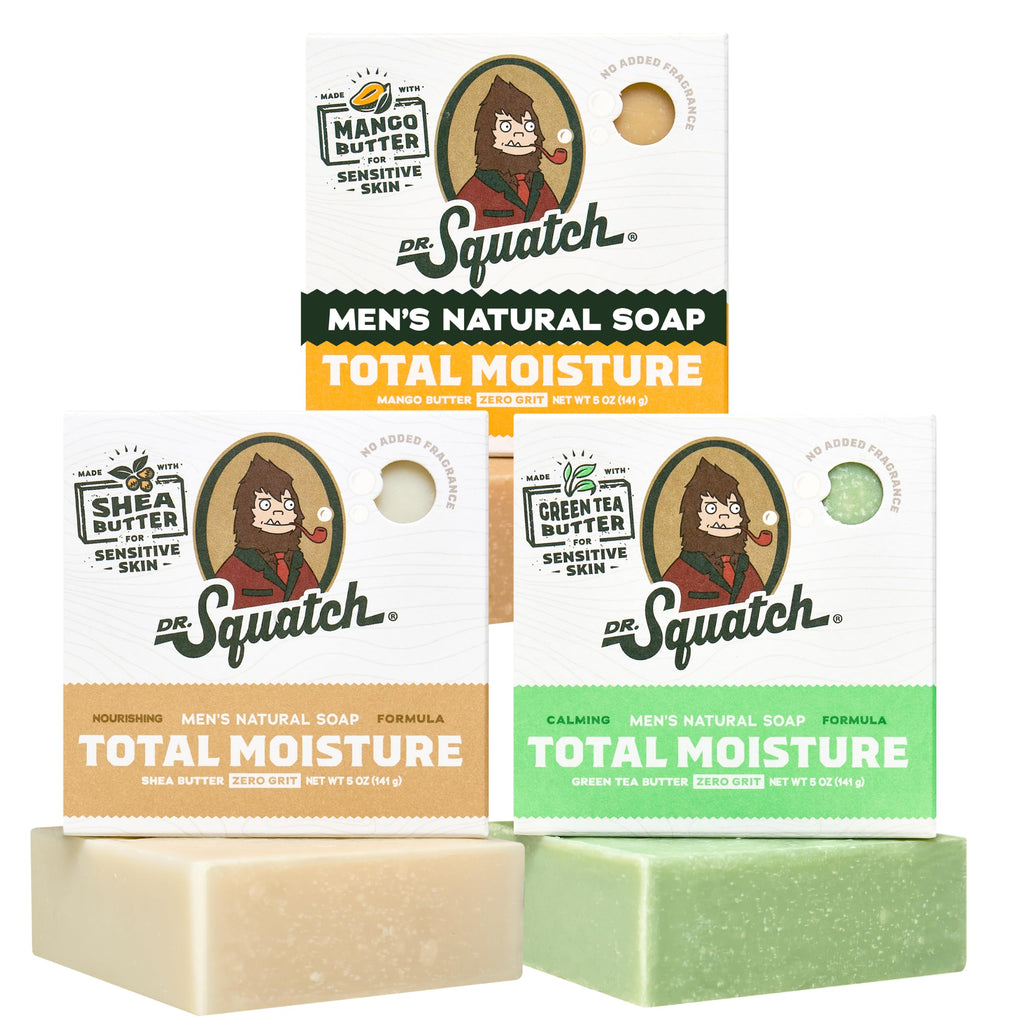 Dr. Squatch Total Moisture Natural Men’s Bar Soap, Soap Bar (5oz, 3-Pack)