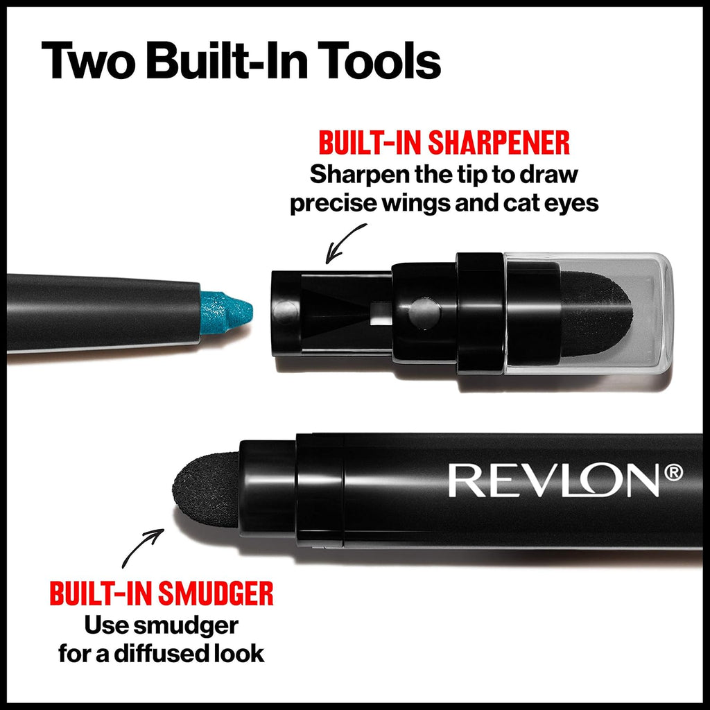 Revlon ColorStay Pencil Waterproof Eyeliner, Smudge-Proof, Eye Makeup with Built-In Sharpener, Packaging May Vary, 210 Teal, 0.01 oz