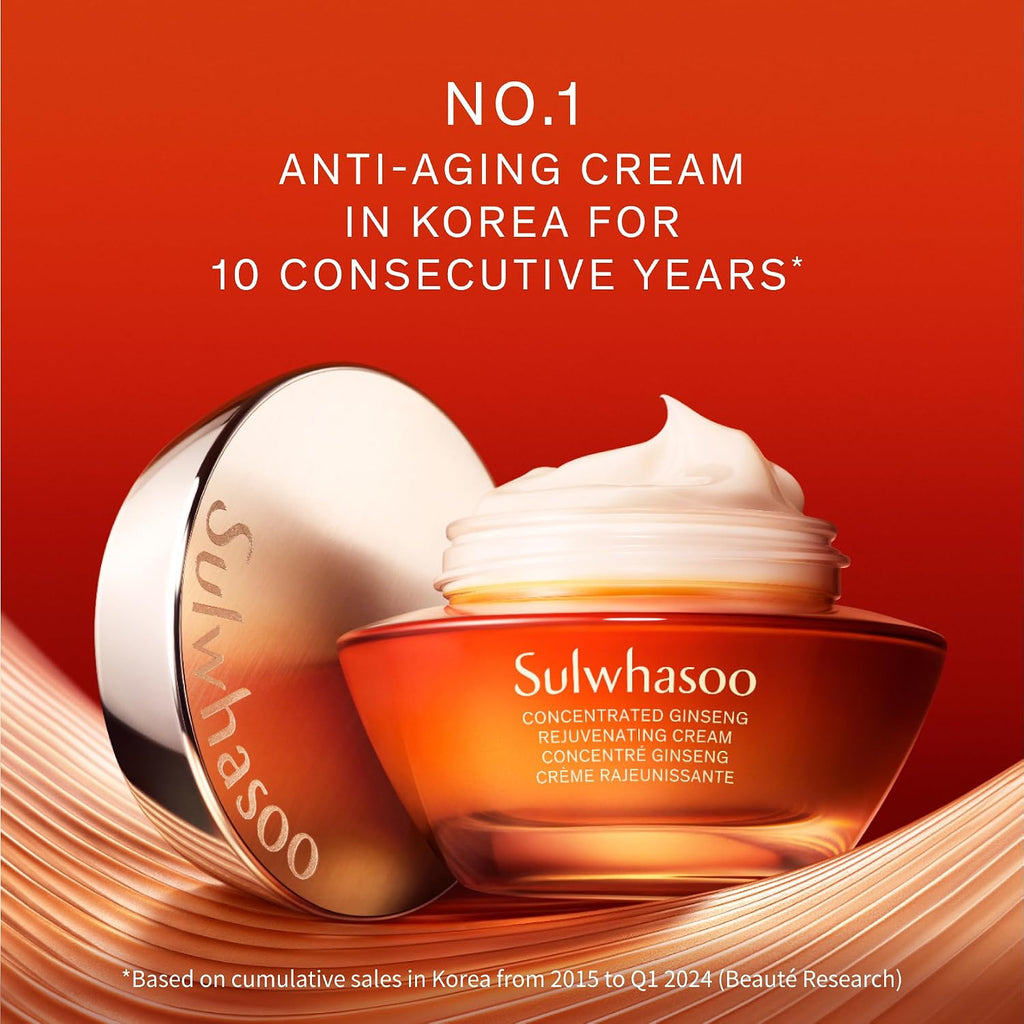 Sulwhasoo Concentrated Ginseng Rejuvenating Cream | Anti-Aging Korean Moisturizer | With Ginseng, Peptides & Squalane | Firms & Reduces Wrinkles | Hydrating Face Cream for All Skin Types