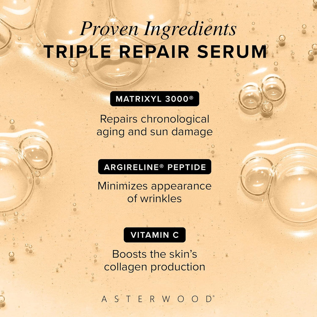 Asterwood Triple Repair Peptide Serum, Matrixyl 3000, Argireline & Vit. C